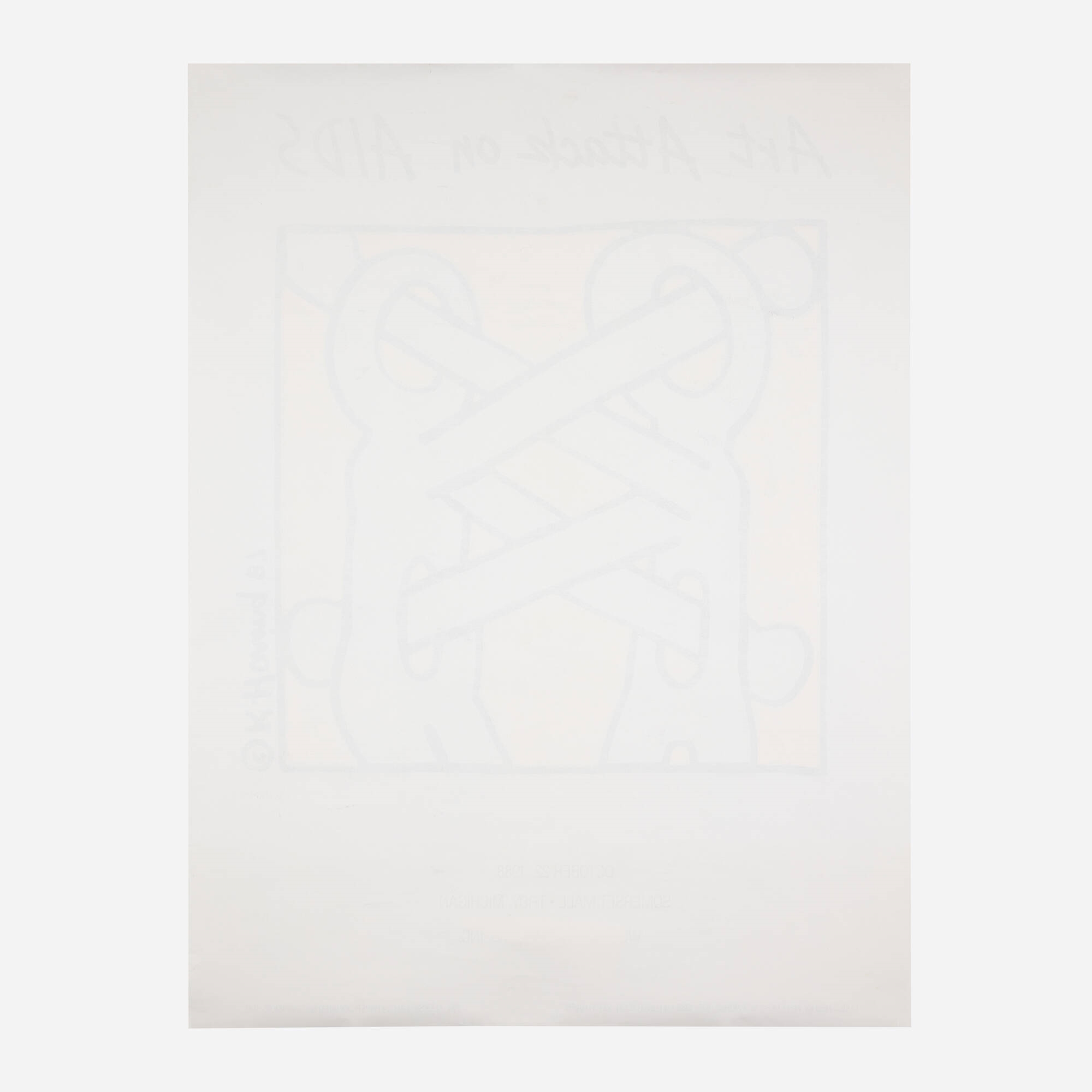 Keith Haring | Art Attack on Aids poster (1988) | MutualArt