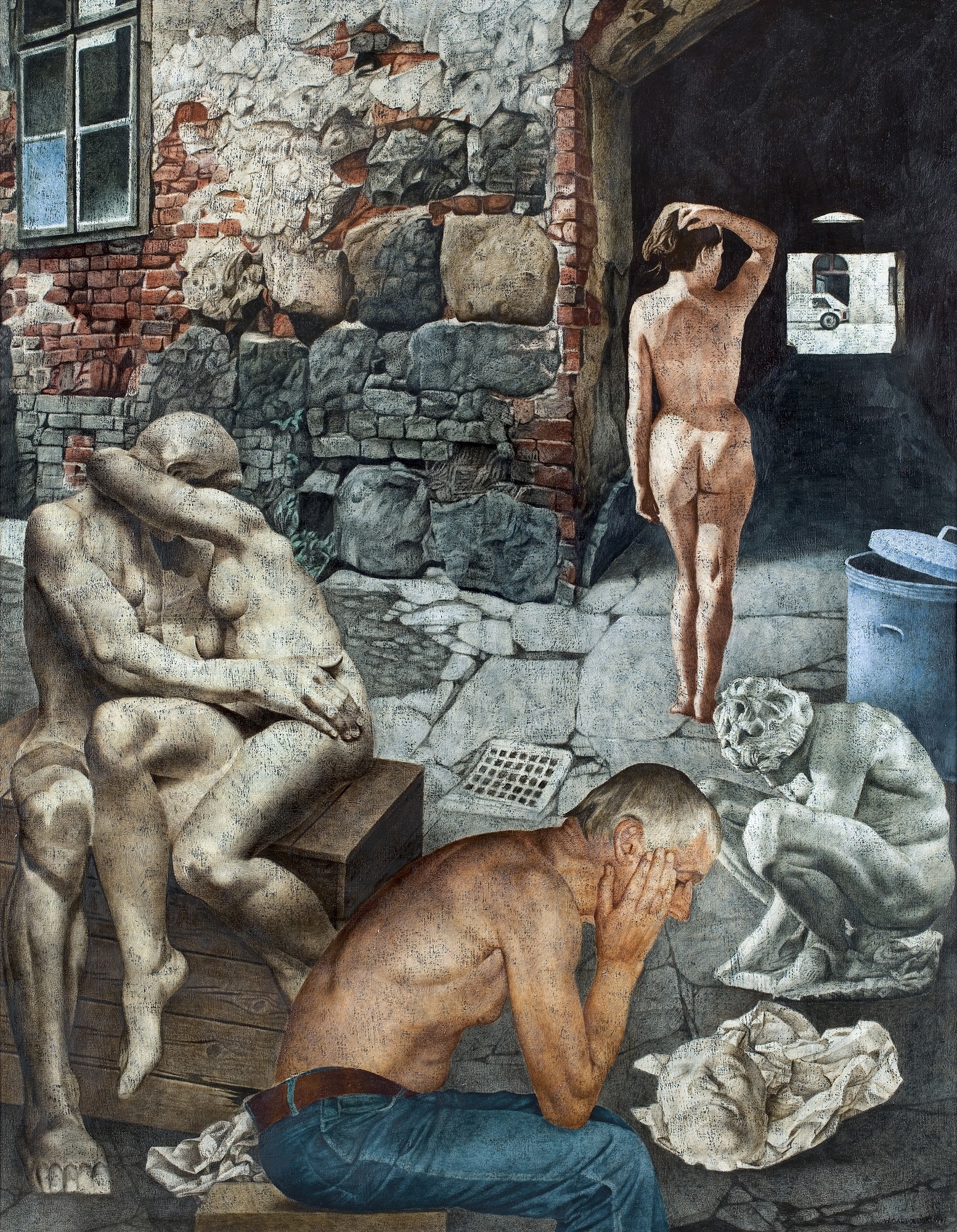 Artwork by Wieslaw Garbolinski, PO DRUGIEJ STRONIE SŁOŃCA, Made of olej, płótno