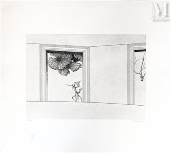 HERNANDEZ Praying mantis Etching - J. Hernandez