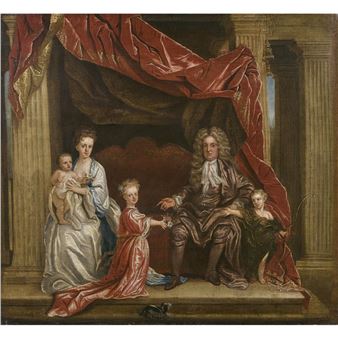 PORTRAIT DE LA FAMILLE DE SIR HENRY TULSE (-1689) - John Closterman