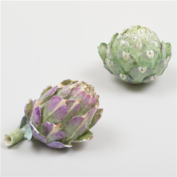 Two Lady Anne Gordon Porcelain Models of Artichokes by Anne Gordon