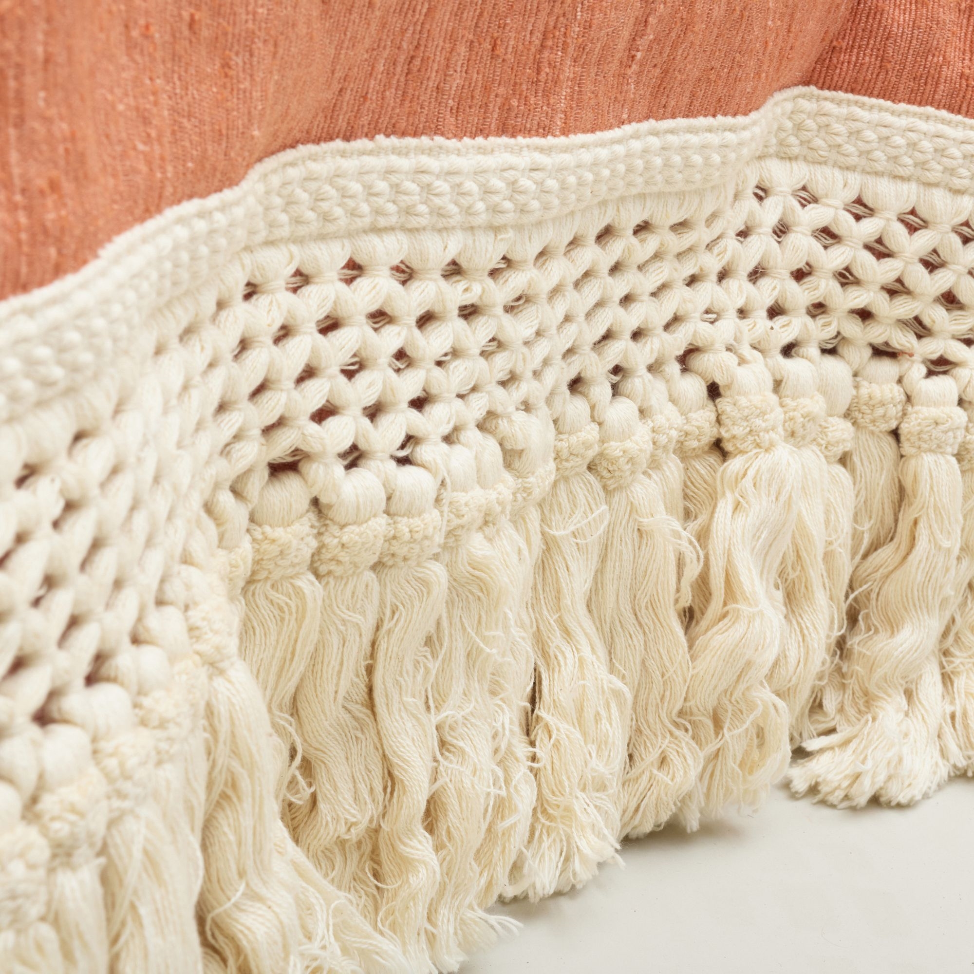 Mario Buatta | Large Modern Octagonal Fabric Covered Table with Fringe ...