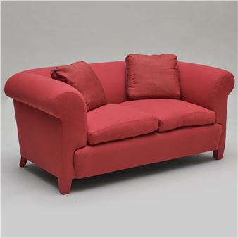 Pair of Pierre Frey Red Flannel Sofas Designed by Keith Irvine - Keith Irvine