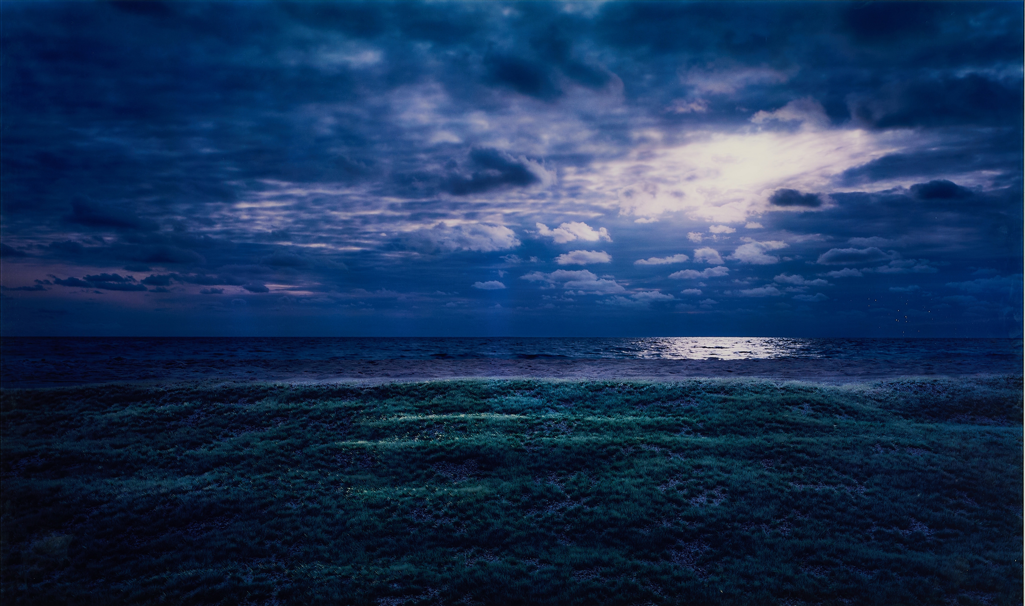 Artwork by Thomas Wrede, Strandwiese bei Nacht, Made of Lambda print under acrylic glass