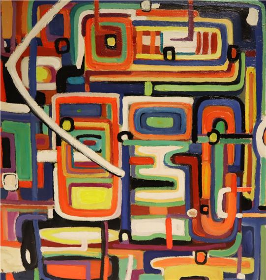 Abstract oil on canvas, signed