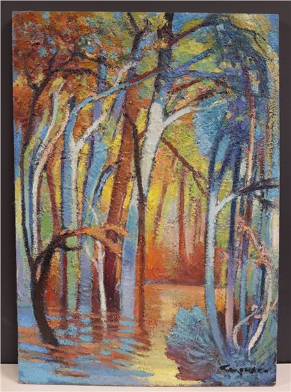 Trees in a river by Pasquale Monaco