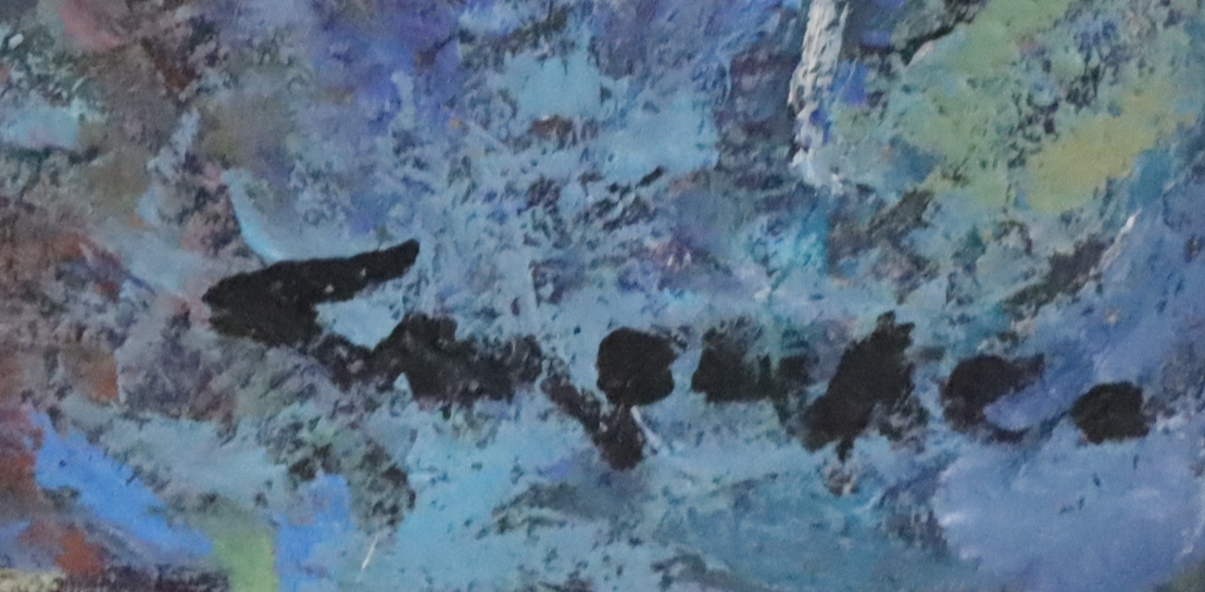 Artwork by Pasquale Monaco, Trees in a river, Made of Oil on board