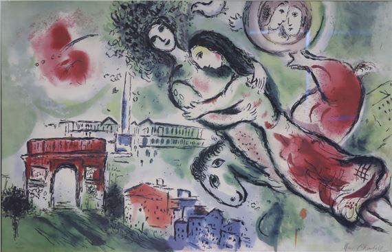 Marc Chagall | Lovers over Paris | MutualArt