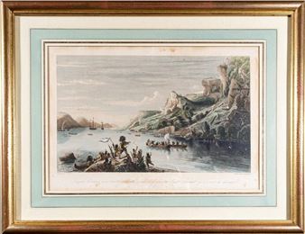 STEEL ENGRAVING CARTIER DISCOVERING ST. LAWRENCE - Jean Gudin