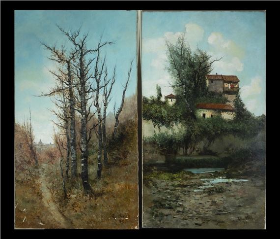 Pareja de vistas de poblado by Jose Ramos Artal, 1883