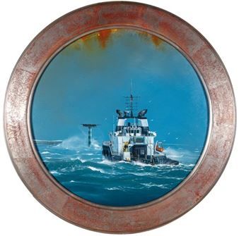Marine Power Oil on tondo canvas - Dirk Verdoorn