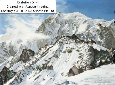 Artwork by Walter J. Boschan, "Das Dach Europas" Mont Blanc, Made of oil on canvas