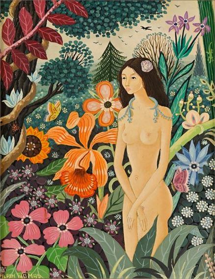 THOMAS Alain, born 1942, Jennifer, oil on isorel, signed lower left, signed and titled on back, 24x19 cm by Alain Thomas, 1942