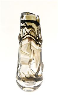 Whitefriars knobbly green tinted glass vase by William Wilson and Harry Dyer, heightcm - William Wilson