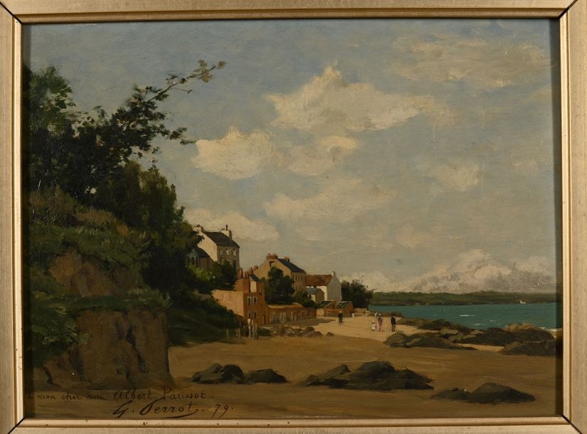 Georges Perrot | Breton seaside Oil on panel signed lower left and ...