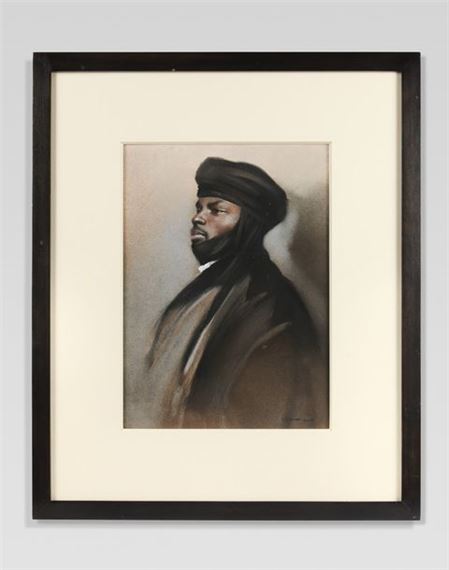 Portrait of a man with a turban by François Sasmayoux