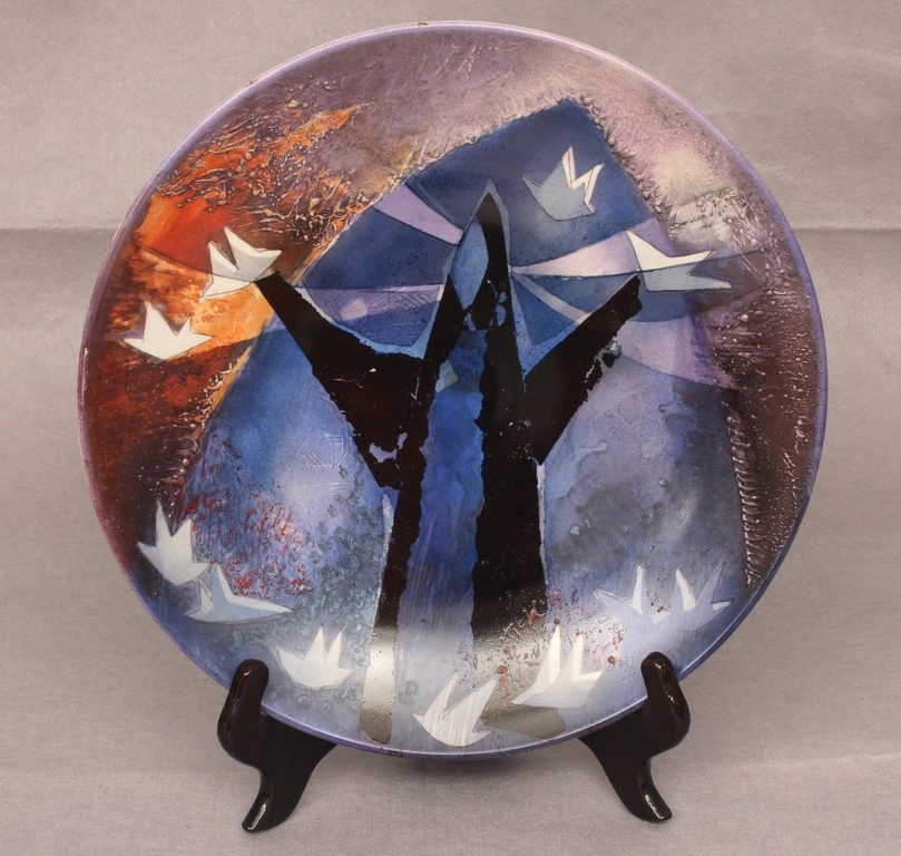 Artwork by Helga Ingeborga Melnbarde, Porcelain wall plate, Made of Porcelain