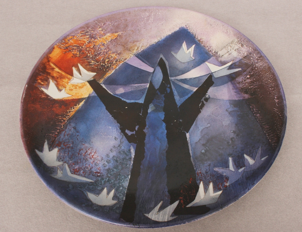 Artwork by Helga Ingeborga Melnbarde, Porcelain wall plate, Made of Porcelain