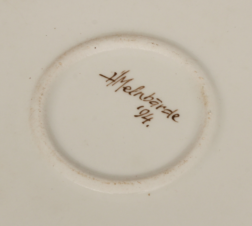 Artwork by Helga Ingeborga Melnbarde, Porcelain wall plate, Made of Porcelain