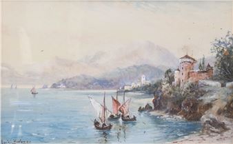 Italian Lake Scene - Luigi Barozzi