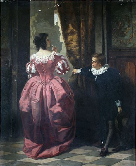 Genre scene by Adolf von Becker, 1891