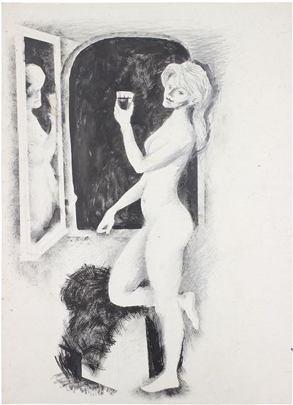 Girl and her reflection by Konstantin Borisovich Nazarov, 1967