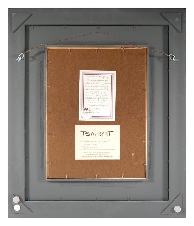 Artwork by Thomas Saubert, Oil on board portrait painting on a Native American woman, Made of Oil on board