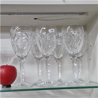 Star Lot : A gorgeous set of six John Rocha for Waterford  tall stemmed wine es. All in excellent condition, retaining acid mark to base - John Rocha