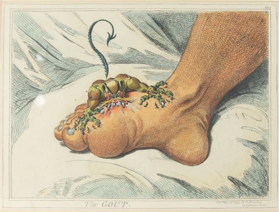 The Gout by James Gillray, May 14th, 1799