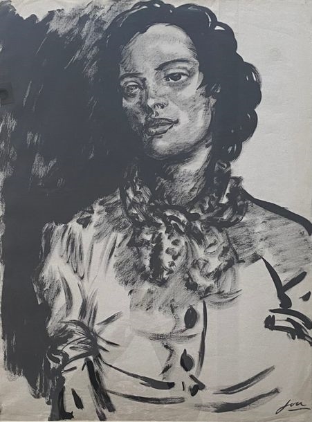 Artwork by Luis Felipe Vicente Jou I Senabre, Luis Felipe Vicente JOU I SENABRE (1882-1968) Luis Felipe Vicente JOU I SENABRE (1882-1968) Woman in slight profile Indian ink on laid paper signed lower right Jou 74 x 55, Made of Indian ink on laid paper