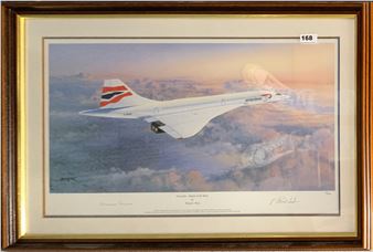 A framed lithograph Concord Queen of the skies - Philip E. West