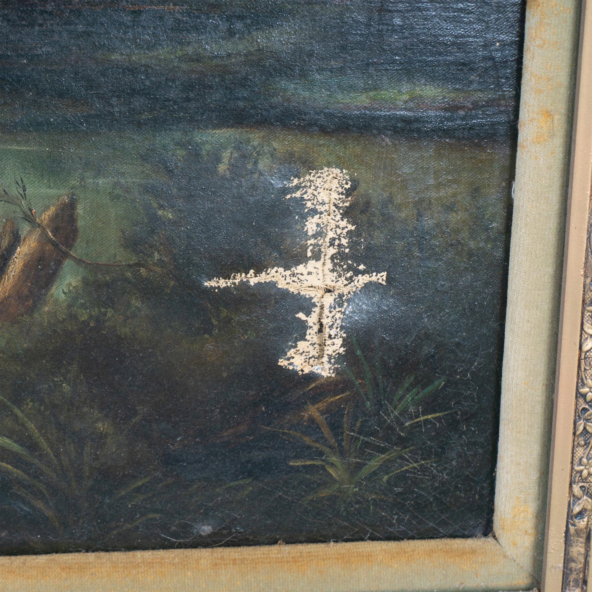 Unknown | Antique Original Oil on Canvas, Landscape, Monogram Signed ...