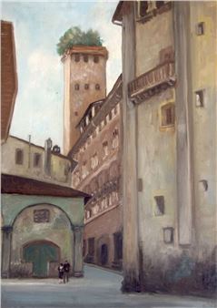 Palazzo e torre alberata del Guinigi – Lucca 1966 - Giancarlo Betti