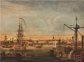 Utsikt från Galärvarvet mot Skeppsholmen och Gamla Stan - Joseph Petterson Helin