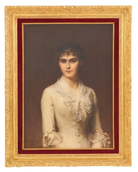 Portrait of a Young Woman in White", 1882 by Gaston Casimir Saint-Pierre, 1882