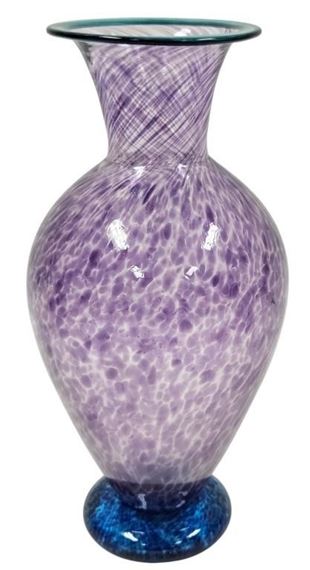 1992 Ibex Studios David Levi Art Glass Vase - David Levi