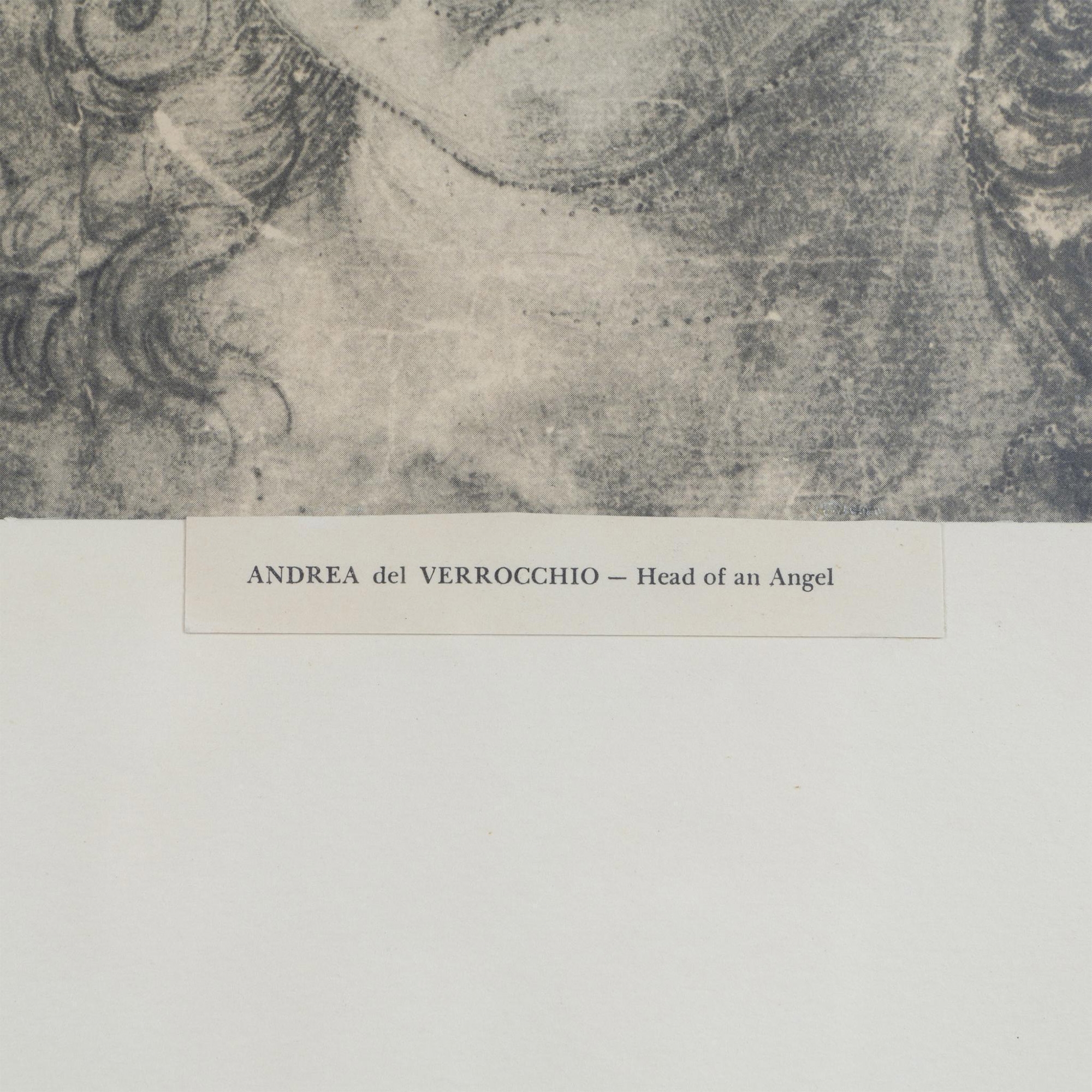 Artwork by Andrea del Verrocchio, Andrea del Verrocchio (Aft.) Print on Paper, Head of Angel, Made of black and white print on paper