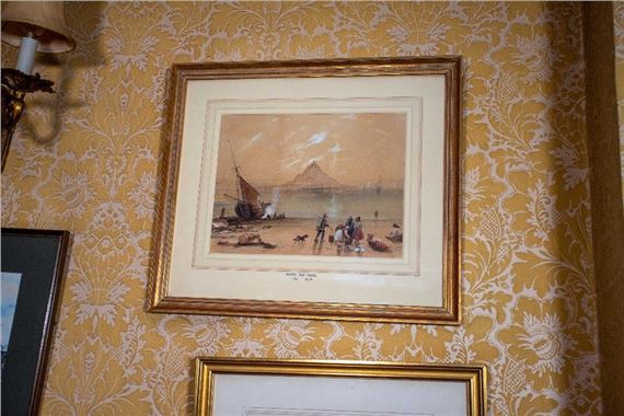 Bringing in the catch, St Michael's Mount beyond by Henry Gastineau