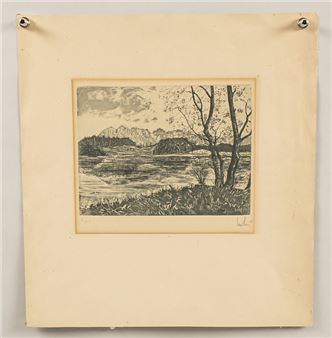 'Alpenansicht und Seelandschaft' / 'An Alpine view with lake landscape' - Leo Horst