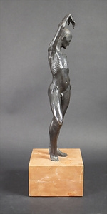 Artwork by Nicolas Lavarenne, 'Männlicher Akt', Made of bronze, patinated, on a marble base