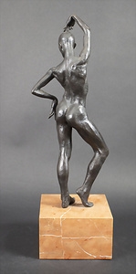 Artwork by Nicolas Lavarenne, 'Männlicher Akt', Made of bronze, patinated, on a marble base