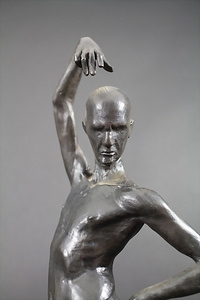 Artwork by Nicolas Lavarenne, 'Männlicher Akt', Made of bronze, patinated, on a marble base