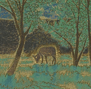 Artwork by Kazuhiko Fukuoji, in the moonlight, Made of color on lithograph