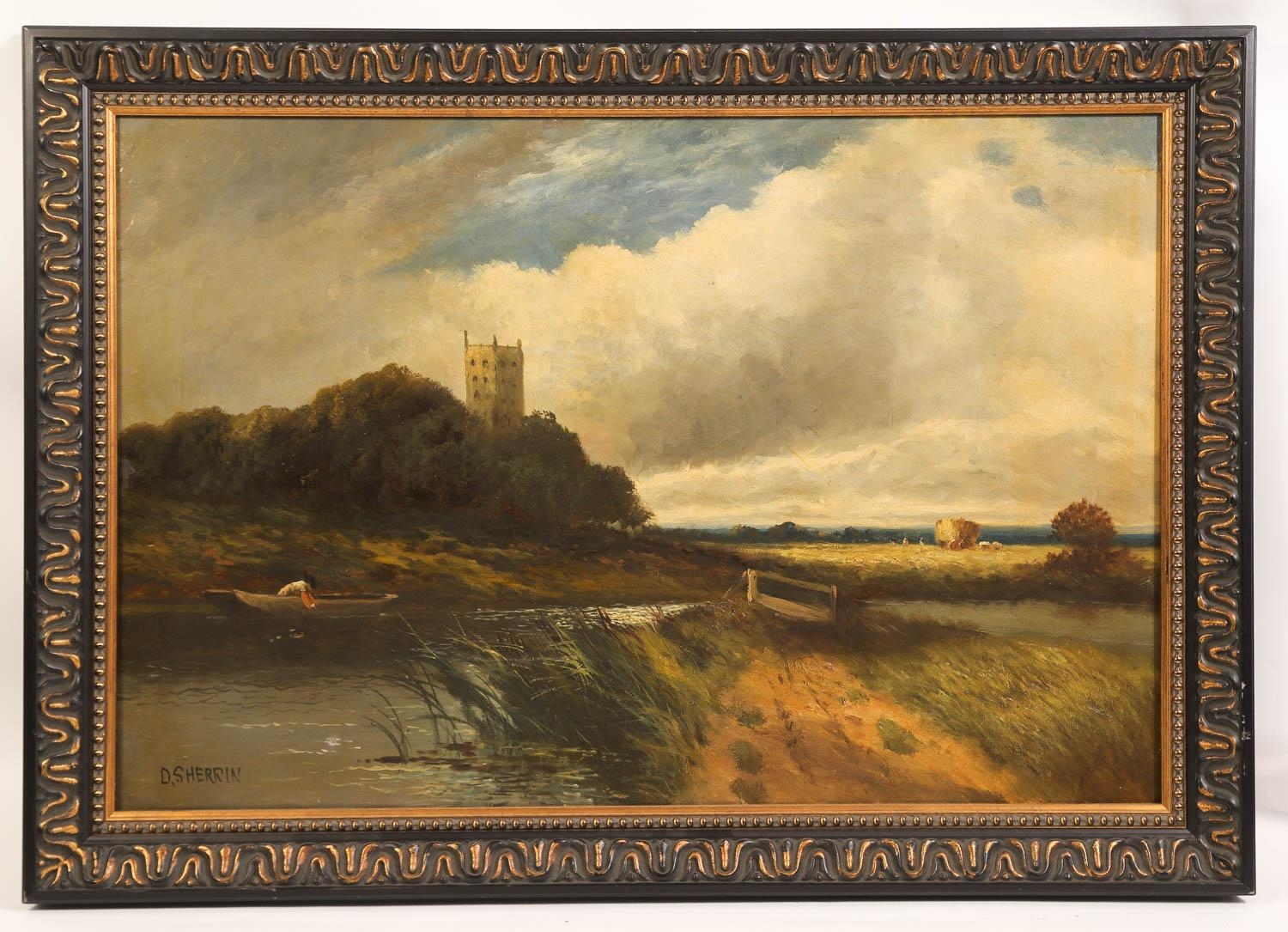 Daniel Sherrin | River Landscape with Tower | MutualArt