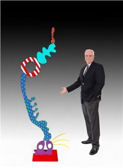 Abstract Welded and Painted Metal Sculpture - David Peirick