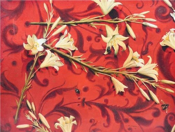 "Arreglos en Rojo y Blanco con Insectos" - Pablo Runyan