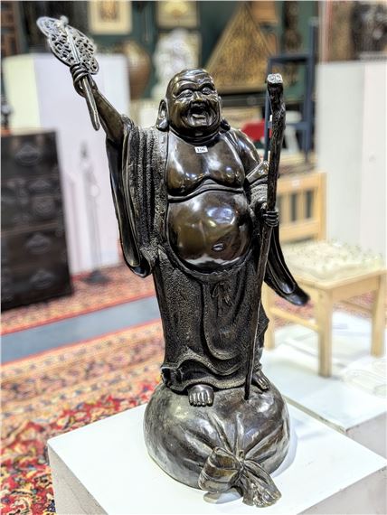 VINTAGE JAPANESE BRONZE SCULPTURE - Patron Saint