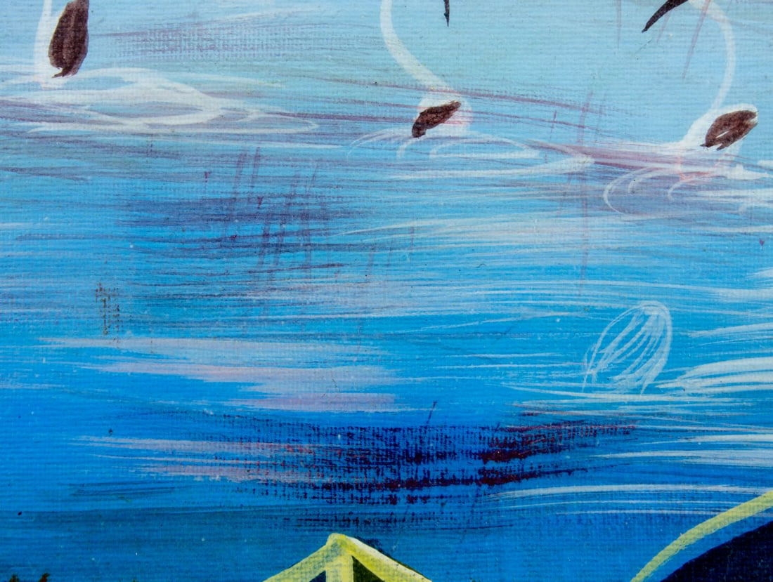 Artwork by Jean Claude Senat, Jean Claude Senat (Haiti,20C) oil painting, Made of oil on canvas