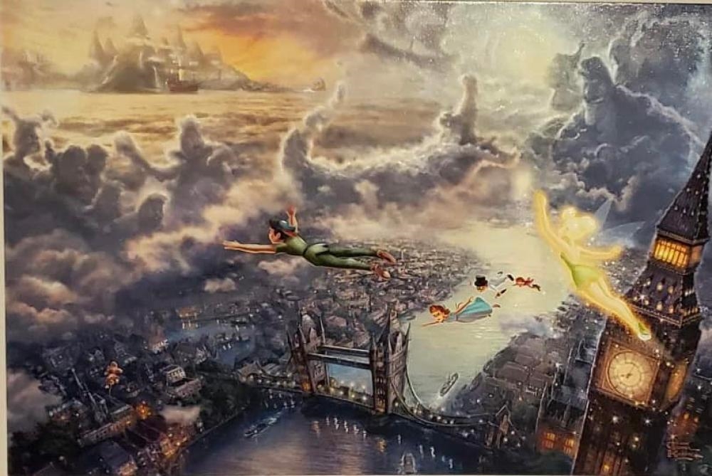 Thomas Kinkade | Tinker Bell and Peter Pan Fly to Neverland (2009 ...