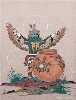 EDWIN MORGAN SAND ART PAINTING - Edwin Ernest Morgan